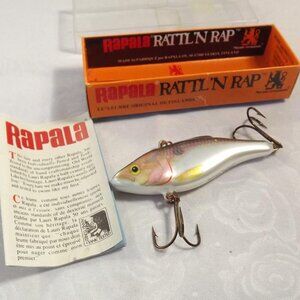 Vintage NOS "Rattl'n Rap" Rapala Original Finnish Minnow Fish Lure